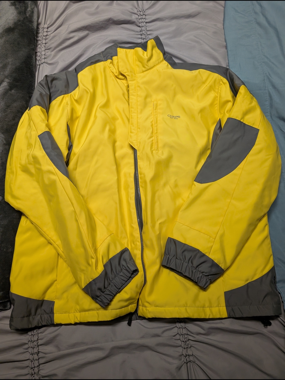 Chaps Men's Yellow and Gray Ski Jacket